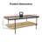 Modern Glass Coffee Table with 2 Shelves,Center Table with Brown Glass Top and Metal Leg For Living Room