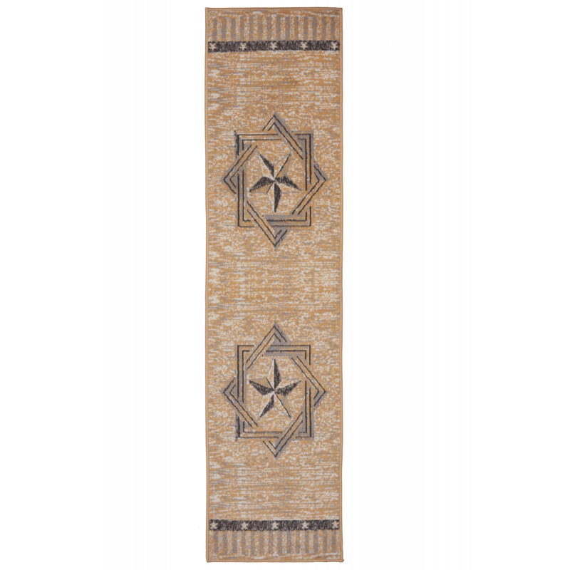 Tapis gris clair / orange Coalinga, Tapis de couloir 2 pi x 8 pi
