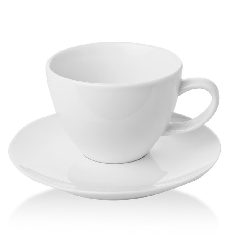 Guadalupe Porcelain Cappuccino Cup and Saucer, Cream, 230 ml