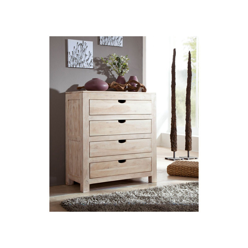 4 Drawer 85cm W Solid Wood Dresser