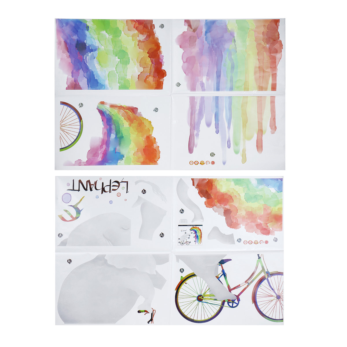 Zoomie Kids Elephant and Rainbow Wall Decal | Wayfair