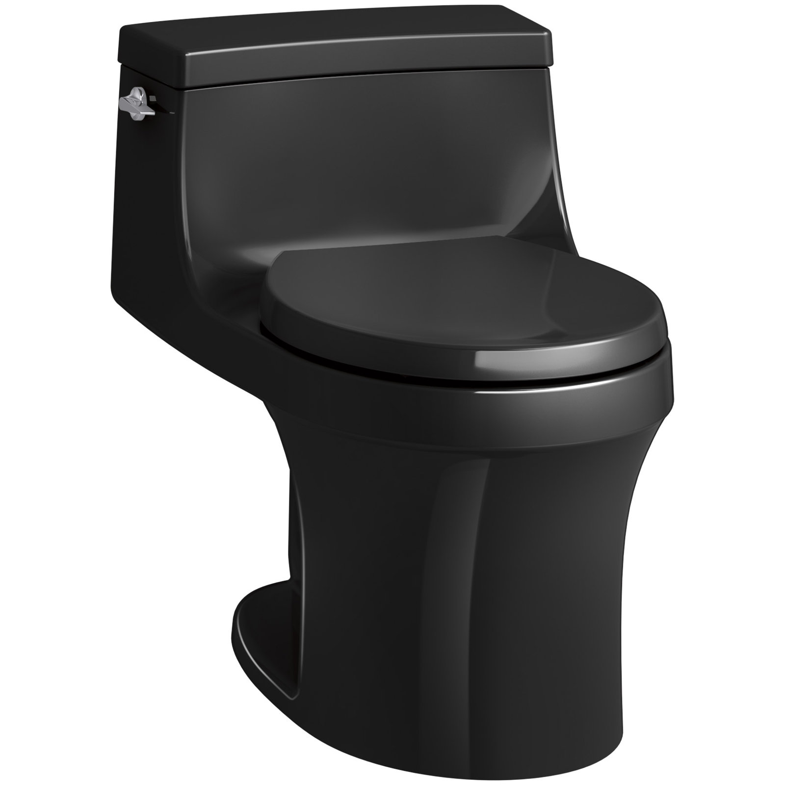 San Souci 1.28 GPF Water Efficient Round One-Piece toilet (Seat Included), Black