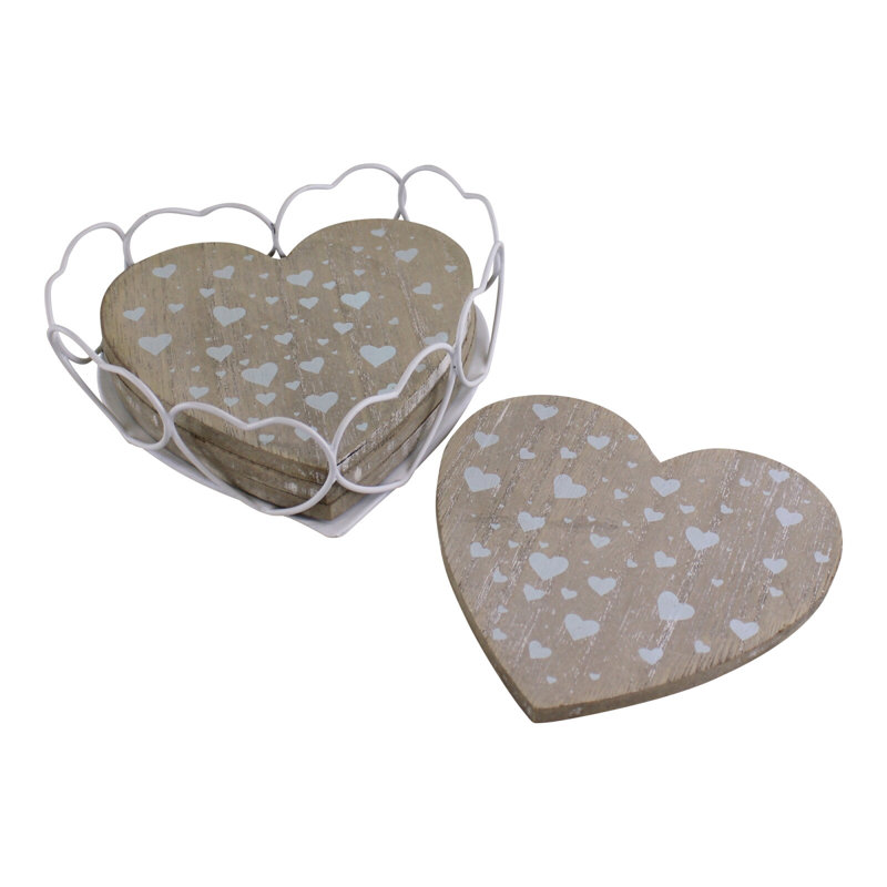 Wood 4 Piece Coaster Set