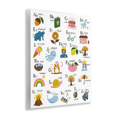 Fun Illustrated Alphabet Wall Plaque, design by Bex Morley Design