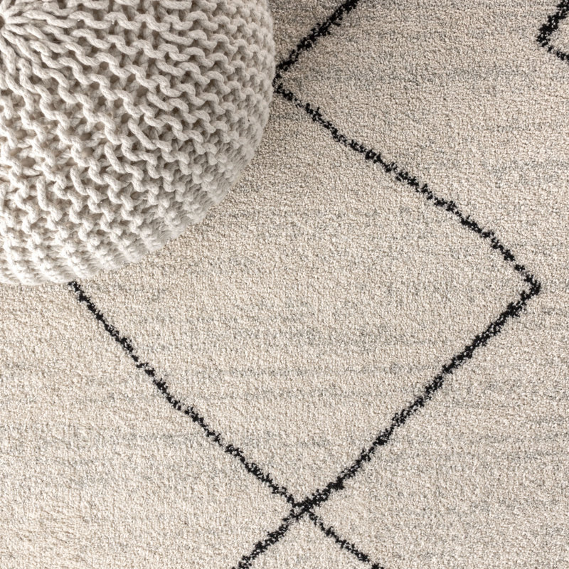 Tapis crème / noir Bradt Moroccan Beni Souk, Tapis de couloir 2 pi 3 po x 8 pi