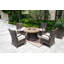 4 - Person Wicker Patio Dining Set with Round Table , Cushions Included-93675370