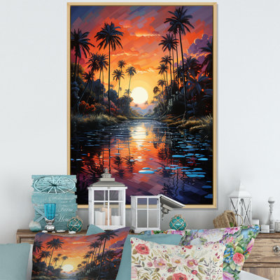 Kleisthenes " Orange Palm Trees Mosaic VII "