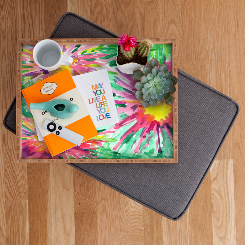Joy Laforme Wood Tray, 1.75" H x 18" W x 14" D