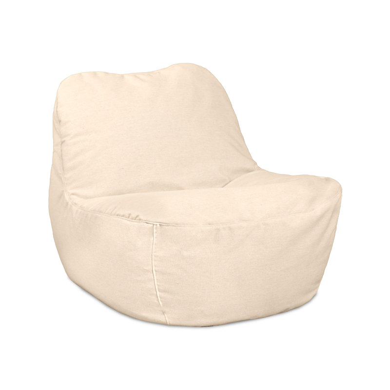 Big Joe Luft Lightweight Outdoor Patio Chair, Premium Sunbrella Fabric, ComfortFlow Bean Filling, Nightfall, Beige