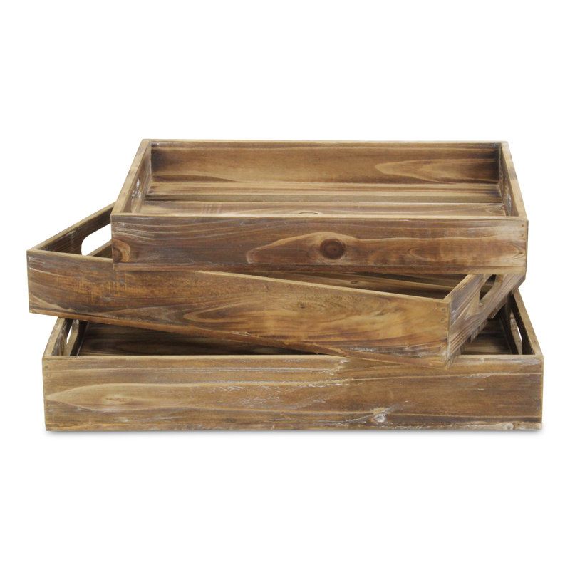 Eiland Solid Wood Tray, Brown