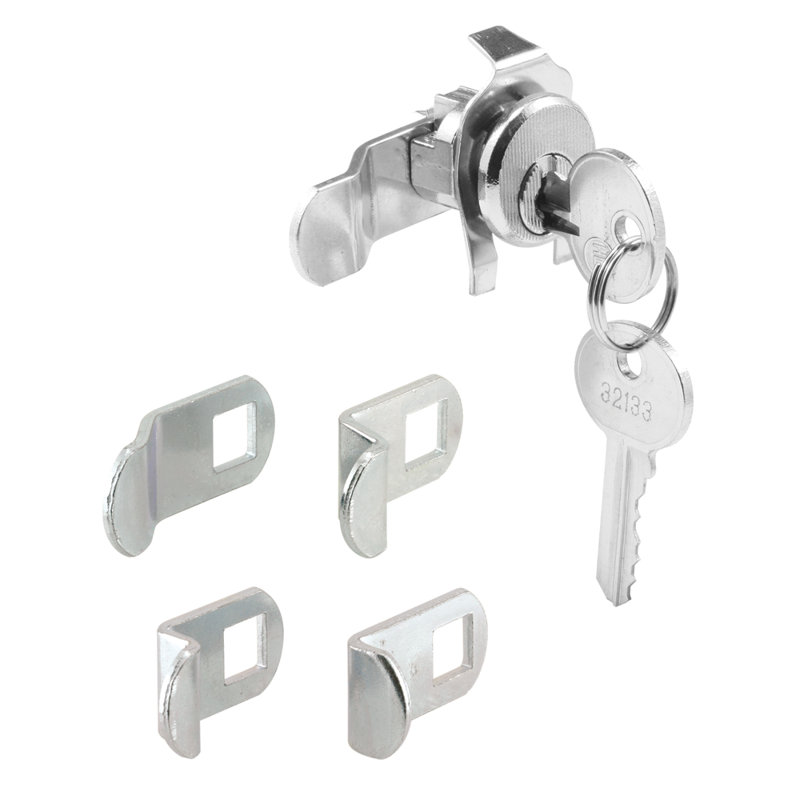 Metal Lock, 4.75" H x 2.88" W x 1.25" D, Brushed Nickel