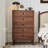 Brown Solid Wood Accent Cabinet
