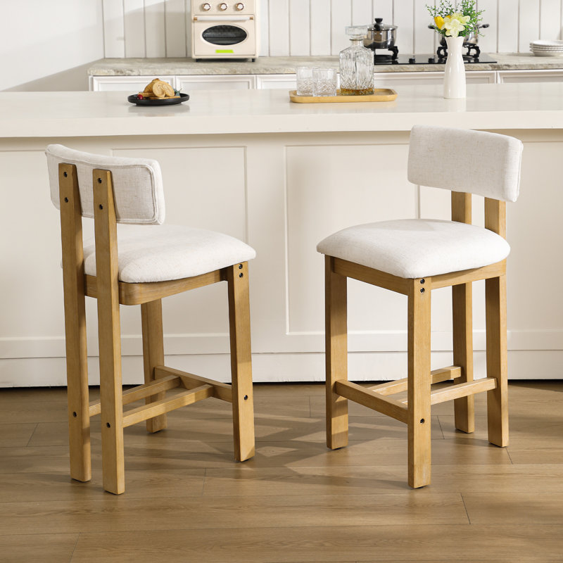Tabouret de comptoir rembourré Francile, Tabouret de comptoir (siège d'une hauteur de 26 p, Beige clair