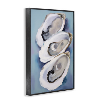 «Three Oyster Shells», estampe numérique encadrée par Petal Prints Design