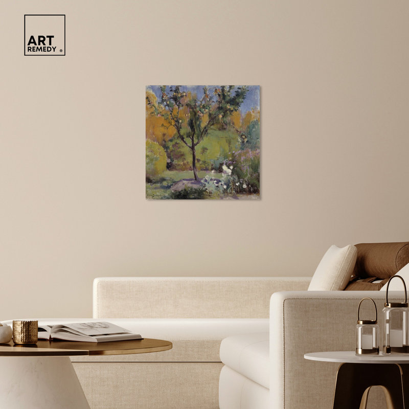 Apple Tree Vintage Coastal Landscape Canvas Wall Art, 16" x 16"