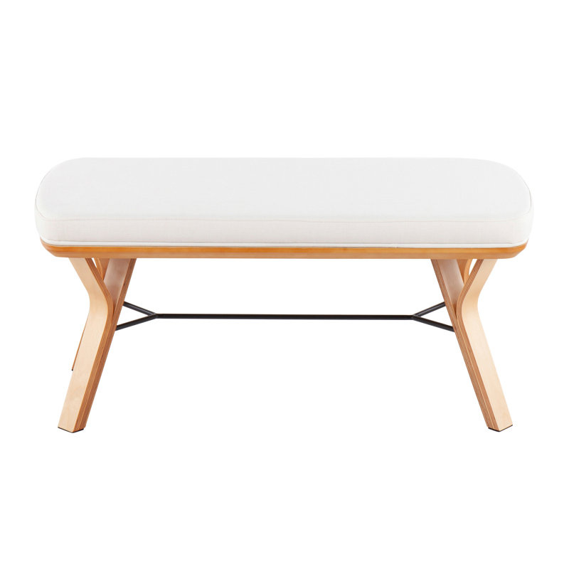 Fayette Upholstered Bench, Cream, Natural