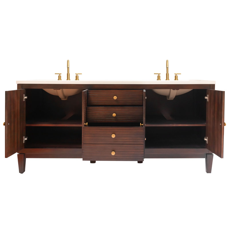Lilly's 60"L Free Standing Vanity in Dark Walnut
