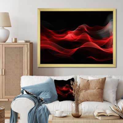 Abstraction contemplative rouge et noire - reproduction