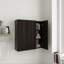 Combo armoire murale 36 po avec porte à fermeture douce, finition chêne foncé, organisateur de rangement de salle de bain 3 pièces avec tablettes intérieures pour petits espaces