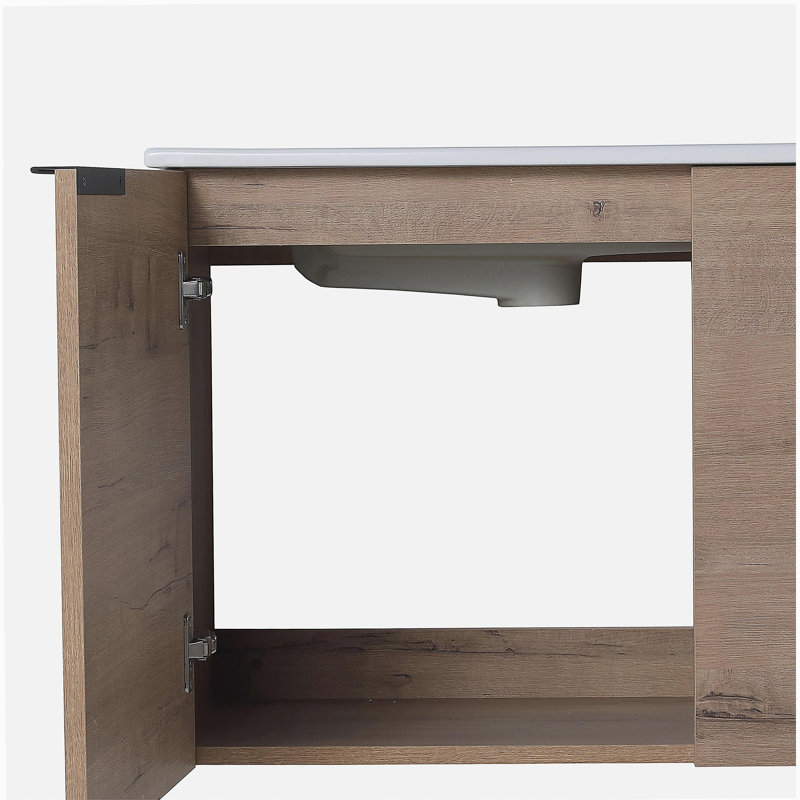 Meuble-lavabo de salle de bain avec lavabo 22 po pour petite salle de bain, meuble-lavabo flottant avec porte