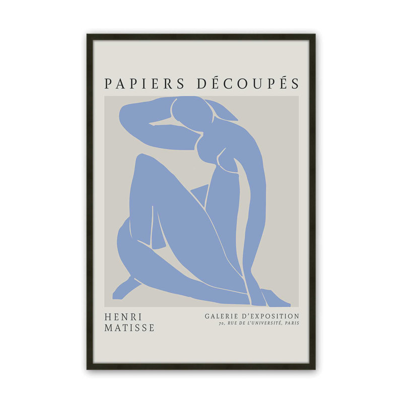 «Blue Nude II Matisse Fine Art», reproduction d'art sur cadre, H 10 po x l 8 po x P 0,1 po, Impression sans cadre