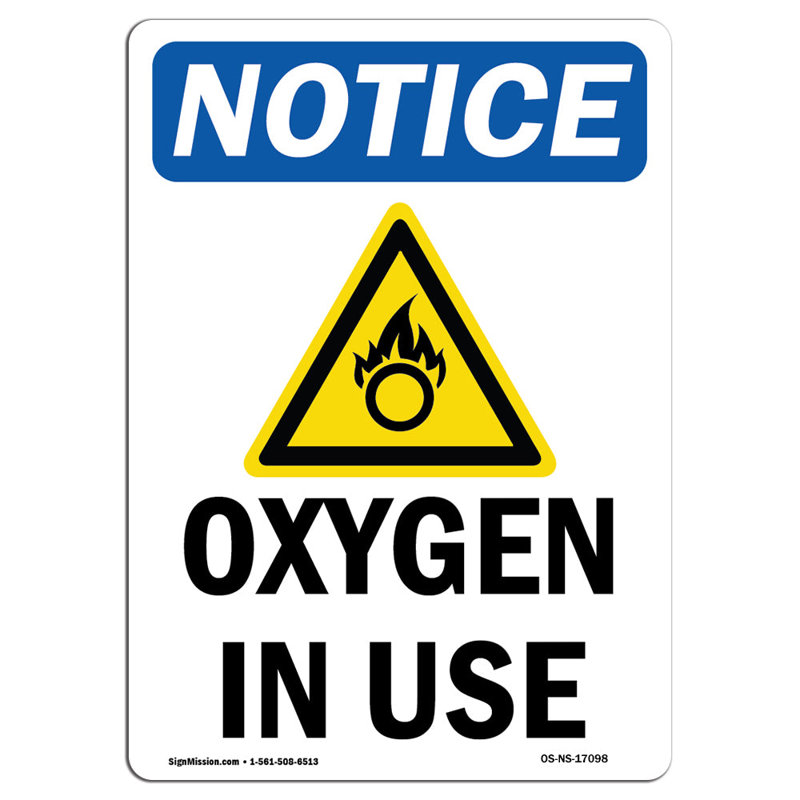 Oxygen in Use Sign with Symbol