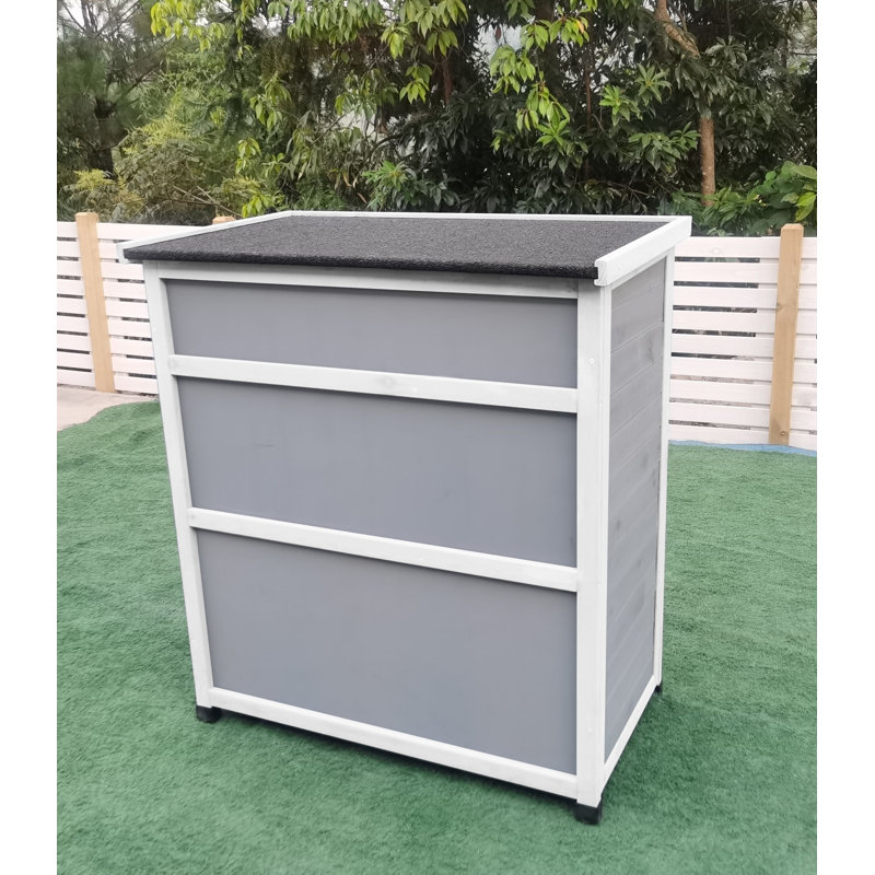 Leco MOMO 87cm W Water Resistant Fir Manufactured Wood Lockable Cabinet Deck Box