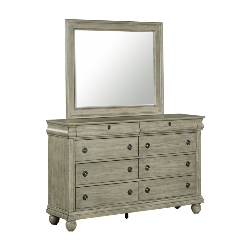 Lenny Dresser & Mirror Set, Tan