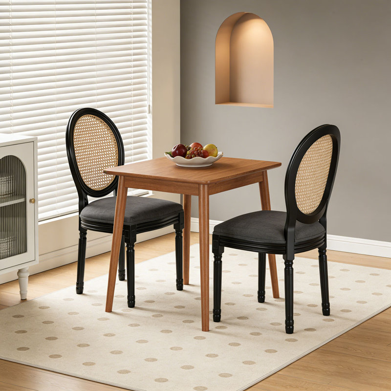 French Country Dining Chairs Set, Dark Gray
