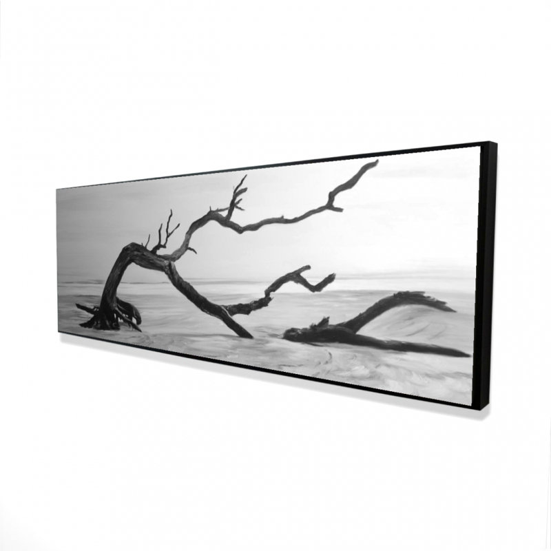 Arbre mort au milieu de l'eau, reproduction sur toile