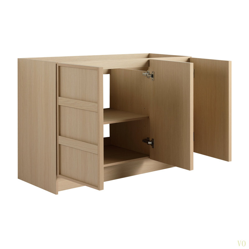 Meuble-lavabo autoportant 48 po et 3 portes d'armoire à fermeture en douceur, contreplaqué (KD-PACKING)