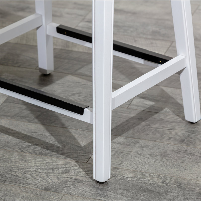 Elowen Bar Stool, White/Black, Counter Stool (26" Seat Height)