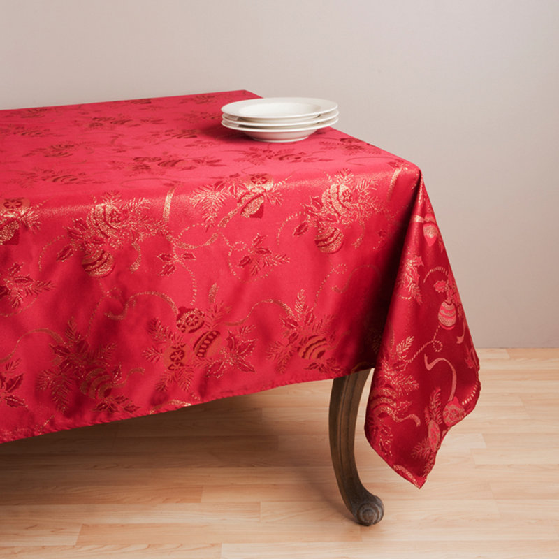 Nappe Christmas Design, Rectangle 104 po, Rouge