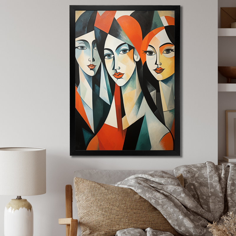 Art mural sur toile "Les Demoiselles Davignon III", H 20 po x l 12 po x P 1 po, Cadre photo noir