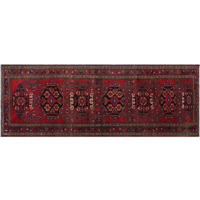 One-of-a-Kind Magarete Hand-Knotted 1970s Red/Black 3'7"" x 10'1"" Runner Wool Area Rug -  Isabelline, 0A8CC2EBCDD244108FE5CA43EEFF1D99