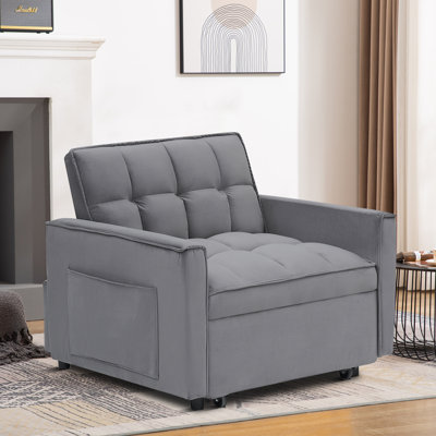 High quality multifunctional sofa futon with adjustable backrests by Latitude Run