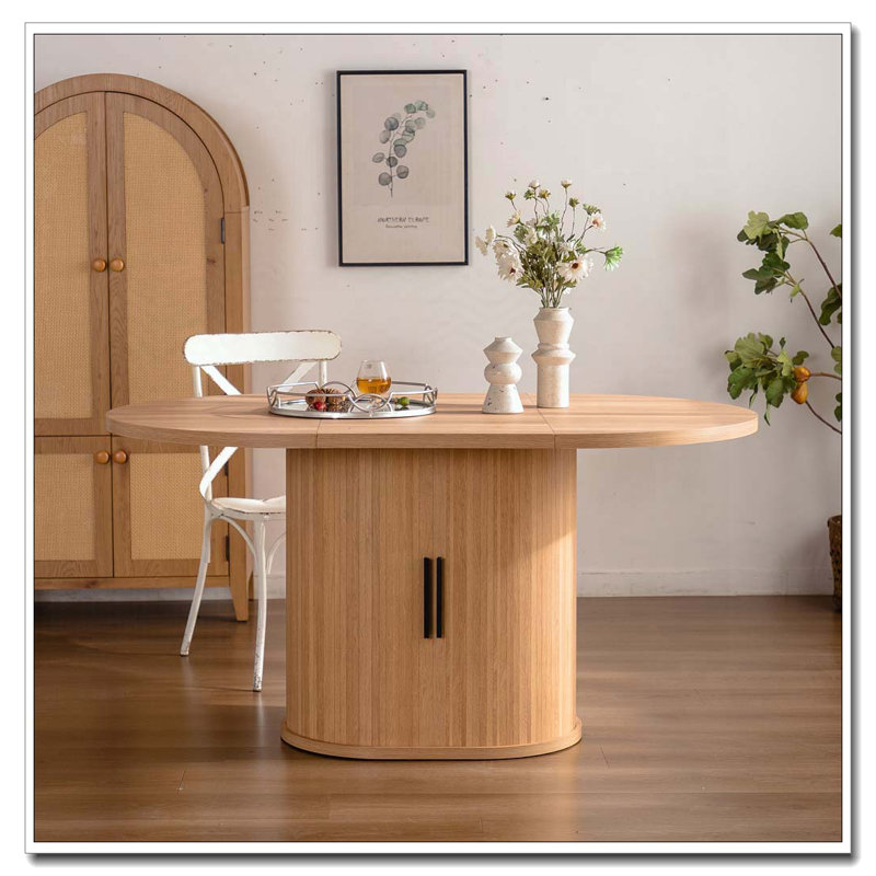 Table de salle à manger ovale pour 4 à 6 tables de cuisine ovales avec table de rangement 2 couches