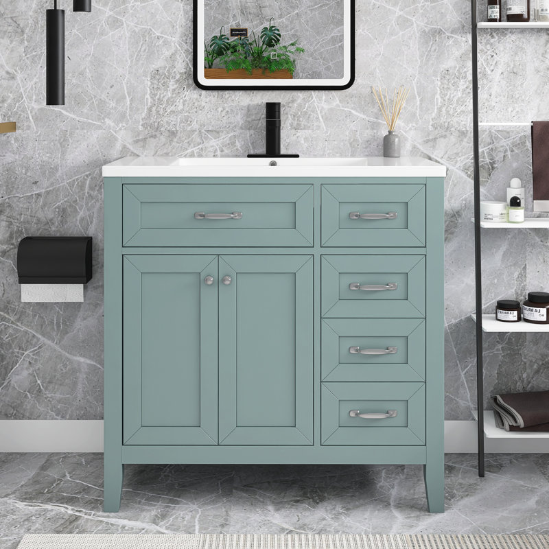 Meuble-lavabo simple 36 po avec plateau, Menthe