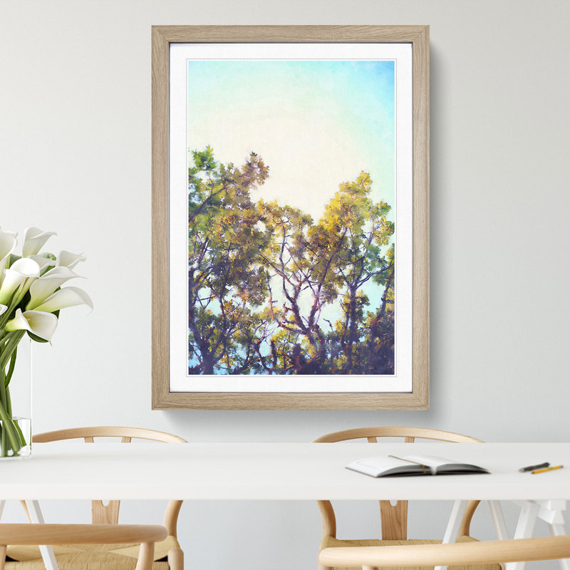 Branches Of An Oak Tree - Single Picture Frame Print on MDF, 87cm H x 62cm W x 2cm D, Oak Framed