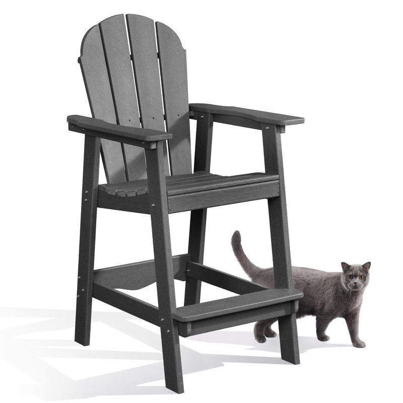 HDPE Tall Adirondack Chair, Gray