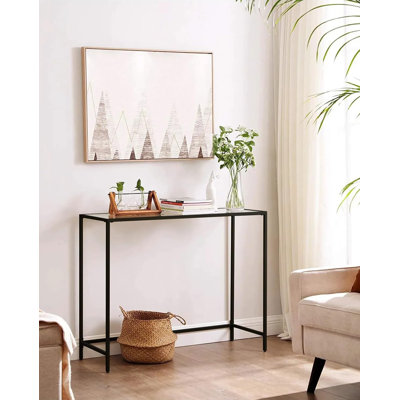 13.8'' Glass Top Console Table