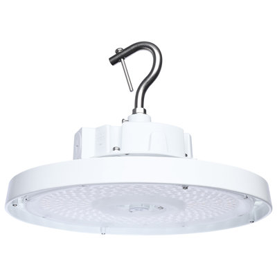 120/100/80 watts sélectionnable UFO à DEL haute baie 3K / 4K / 5K CCT sélectionnable Angle de faisceau 60/80/100 sélectionnable finition blanche 120-347 Volt