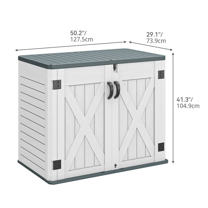 4.2 ft. W x 2.4 ft. D Horizontal Storage Shed, Cream/Gray