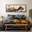 «Western Wood Effect Landscape Rustic Peaks Sunrise Over The Mountains», reproduction d'art sur toile-96074555-111176784