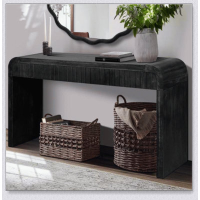 59 Inch Vintage Crafted Entryway Table With Two Hidden Handle Drawers, Perfect For Farmhouse Decor And Storage