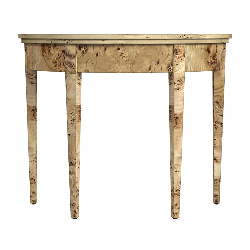 Hampton 36" Demilune Console Table, Natural Burl