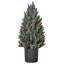 Arbre de Noël artificiel de 18 po de haut miniature enneigé et floqué neige avec décoration de Noël