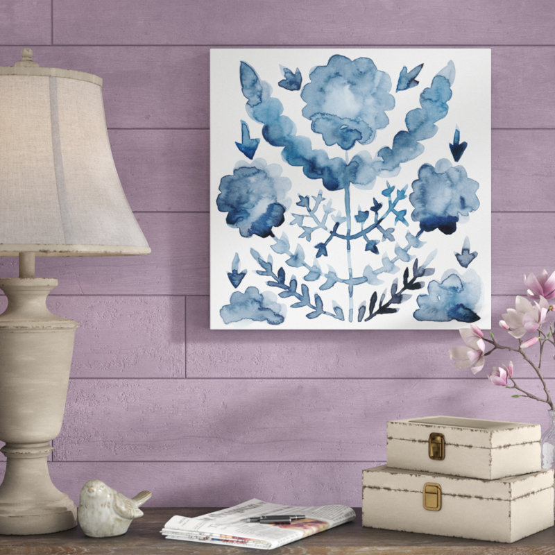 Indigo Ornament I by Chariklia Zarris - Wrapped Canvas Painting, 51cm H x 51cm W