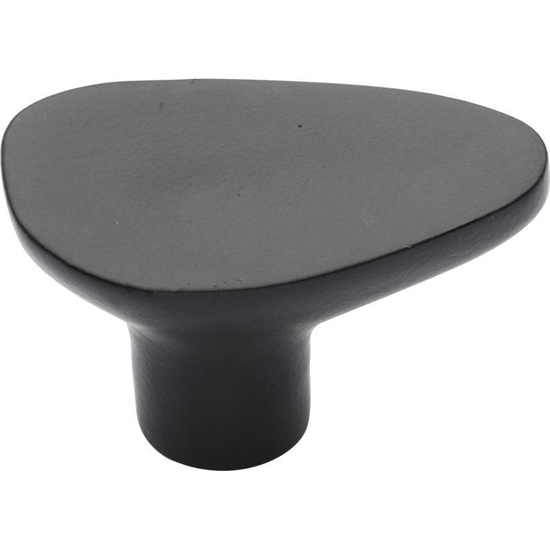 Organic Oblong Cabinet Knob, Matte Black