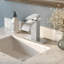 Robinet de lavabo de salle de bain cascade avec plaque de pont et ensemble de bonde escamotable avec poignée simple et nickel brossé-122911397